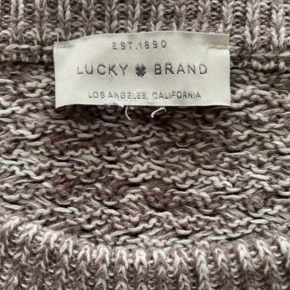 LUCKY BRAND Boho Gray Braided Sweater w/ Fray Women SP Small Petite - Picture 5 of 7